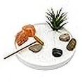 thumbnail image 3 of Nature's Mark Mini Zen Garden Kit for Desk with White Sand, Rake, White Base, Salt Rock and Air Plant (Round), 3 of 4