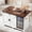 White, variant on Harmie 72" Farmhouse Kitchen Island with Power Outlet & Dual Fridge Storage, Rolling Coffee Bar Cart on Wheels with 4 Drawers, Sliding Barn Door, Glass Holder, Drop Leaf, White