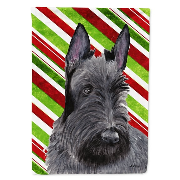 Carolines Treasures SC9346-FLAG-PARENT Scottish Terrier Candy Cane Holiday Christmas Flag  multicolor