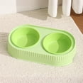 thumbnail image 2 of Dog Bowls Set, Stainless Steel Double Pet Bowl for Cats and Small Dogs, Slow Feeder Elevated Stand, Detachable Food and Water Dish, Green, 2 of 3