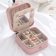 thumbnail image 4 of Jewelry Box Earring Organizer with Large Mirror, Portable Magnetic Button Travel Jewelry Earrings Rings Storage Box with Mirror, 4 of 8