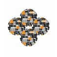 thumbnail image 7 of 15 Inch Round Placemats Set of 4, Burnt Orange Black Geometric Non Slip Heat Insulation PP Table Mats, Modern Color Block Abstract Washable Place Mats for Kitchen Dining Party Table Decor, 7 of 7
