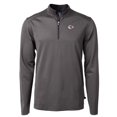 thumbnail image 2 of Men's Cutter & Buck Black/Gray Kansas City Chiefs Virtue Eco Pique Micro Stripe Recycled Quarter-Zip Pullover Top, 2 of 3