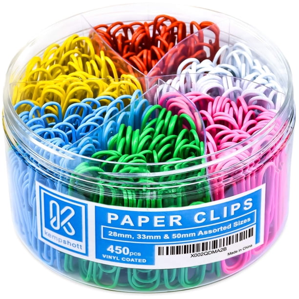 Sujetapapeles Kempshott 450 piezas multicolor de tamaños surtidos