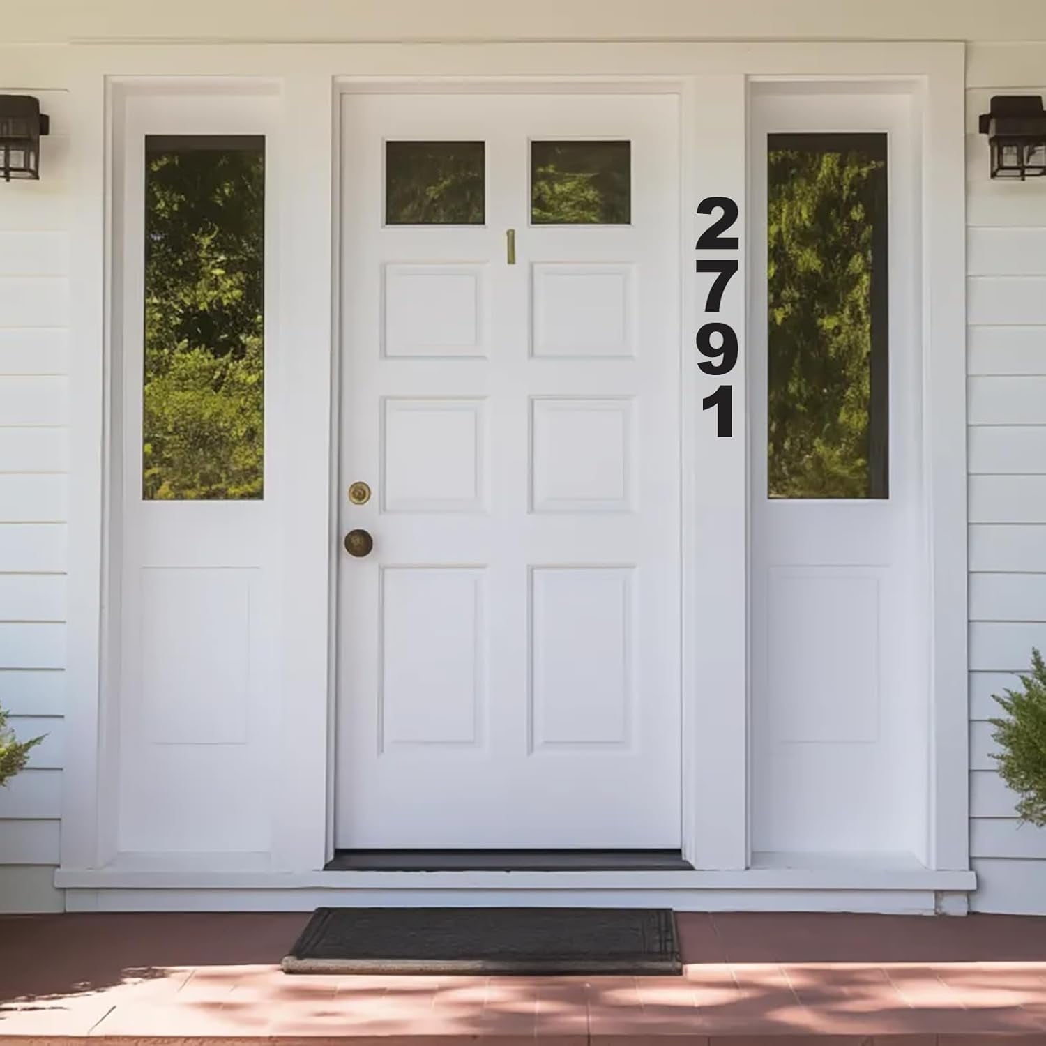 Black Vinyl Numbers 6 Inch 0-9 (2 Sets) - Weatherproof Decals for Outside Mailbox, House Address, Door, Vehicle. Peel and Stick Adhesive Number Stickers (Arial)