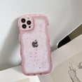 thumbnail image 4 of Compatible iPhone 13 Pro Max Case, Curly Wave Edge, Cute Transparent Bling Glitter Star Design, Soft TPU Shockproof Protective Case for Women and Girls (Pink), 4 of 11