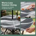 thumbnail image 5 of Round Outdoor Tablecloth with Umbrella Hole and Zipper, Black Grey Ombre Tablecloth with Elastic Waterproof, Modern Moire Abstract Art Aesthetics Patio Table Covers for 45" - 54" Picnic Pool Tables, 5 of 9