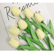 thumbnail image 1 of Xiao Hua 12 flores artificiales de tulipán, flores falsas, flores artificiales para decoración de bodas, amarillo claro, 1 of 5