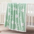 thumbnail image 2 of Manta de bebé TCOYIWL reversible con forma de estrella Jacquard 84 x 109 cm, color verde, 2 of 8
