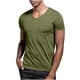 thumbnail image 1 of Blusas y camisas de manga corta con cuello en V para hombre, blusa informal de verano a la moda de color liso con bolsillos y manga corta con cuello en V para hombre, 1 of 7