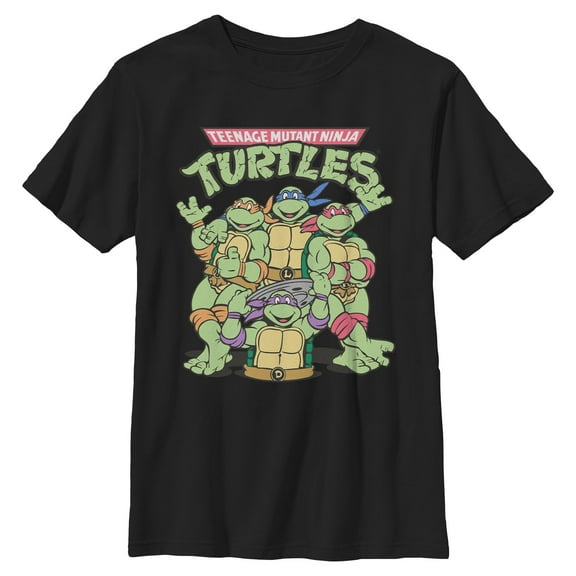 Boys Teenage Mutant Ninja Turtles Group Shot Logo T Shirt