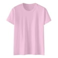 thumbnail image 5 of GEWSEY Womens Loose Fit Tshirts Short Sleeve Summer Tops Casual Workout Yoga Tunic T Shirts Tops (Light Pink, 3XL), 5 of 5