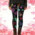 thumbnail image 7 of Hvot&aat Women's Heart Printed High Waist Leggings Valentines Day Stretchy Yoga Leisurely Pants, 7 of 7