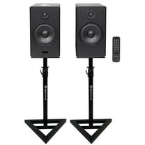 Pair Rockville HD5 5" 150w RMS Bluetooth Bookshelf Home Speakers Stands - Black