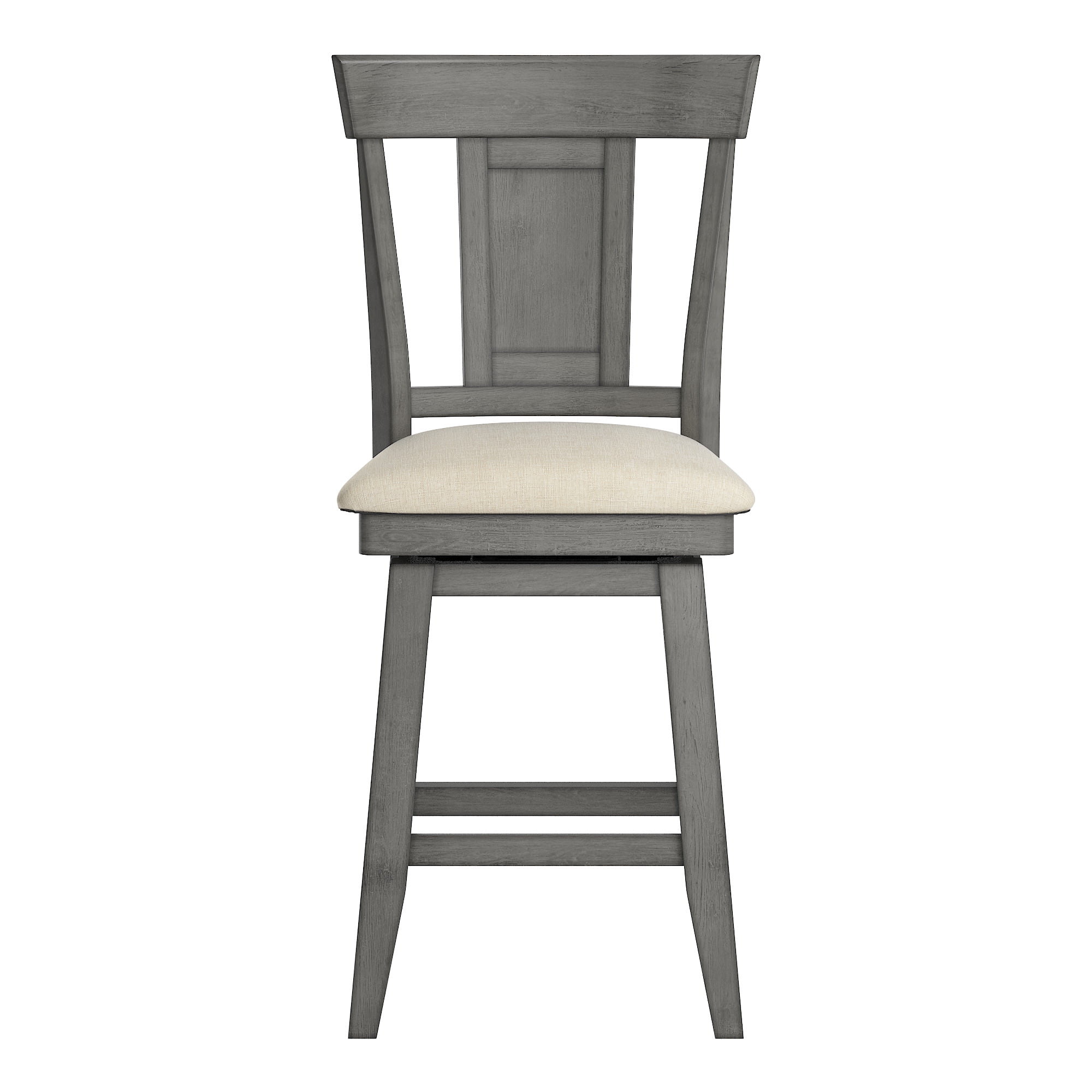 Weston Home Sheena Farmhouse Square Swivel Panel Back 24" Counter Height Stool, Antique Grey
