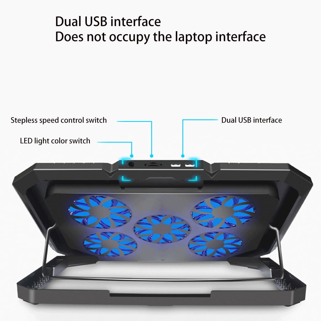 Notebook Radiator Cooling Bracket Riser RGB Light 2x USB Laptop Cooling Holder