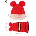 thumbnail image 2 of PULLIMORE Winter Warm Baby Knitted Hat Scarf Kids Boys Girls Hood Hats Toddler Earflap Beanie with Pompom (Black), 2 of 9