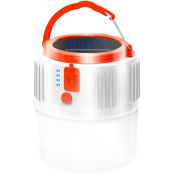 Camping Lantern Solar Rechargeable,LED Tent Light with 5 Light Modes,4800mAh Power Bank Emergency Solar Camping Light,Flashlight for Outdoor Outage