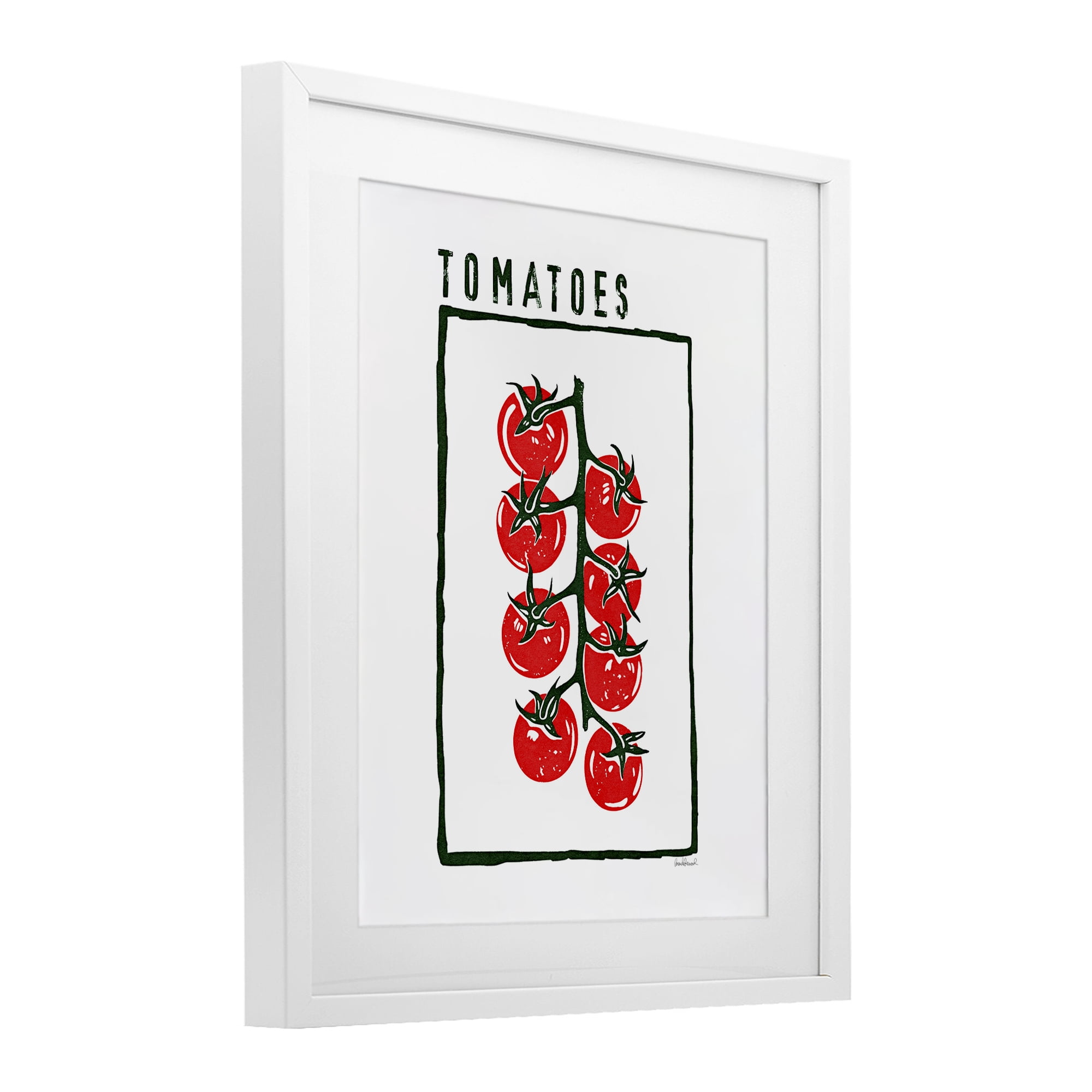 Stupell Industries Ripe Tomatoes Cluster White Framed Print Under Glass, design by Amanda Greenwood