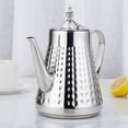 thumbnail image 2 of SANQIAHOME 1.8L(60oz) Stainless Steel Hammer Patterned Teapot With Removeable Infuser,Loose leaf cover,Silver, 2 of 12