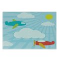 thumbnail image 3 of Cartoon Airplane Cutting Board, Retro Style Pattern with Aeroplanes Sunshine and White Clouds, Decorative Tempered Glass Cutting and Serving Board, Small Size, Multicolor, by Ambesonne, 3 of 5