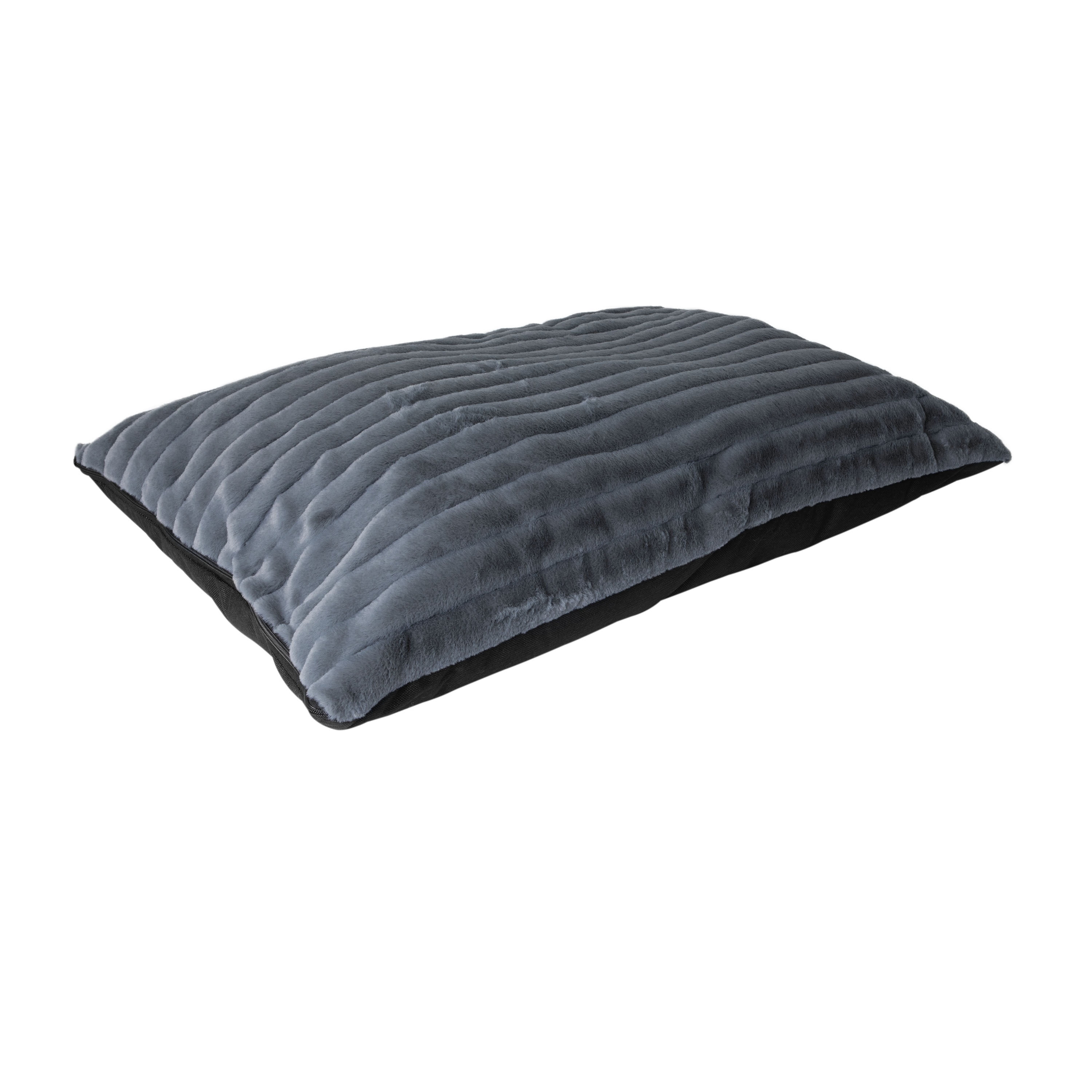 Petmate Lavender Infused Dog Pillow Bed, Cat Bed, 27 x 26 Inches, Ribbed Sleep Surface, Assorted Gray or Taupe