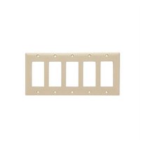 Pass & Seymour SP265-I Ivory Standard 5-Gang Decorator Thermoset Wallplate Cover