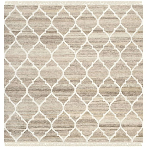 New Rug Collections NKM317A-8-Color:Light Grey/Ivory,Shape:Square,Size:7' X 7'