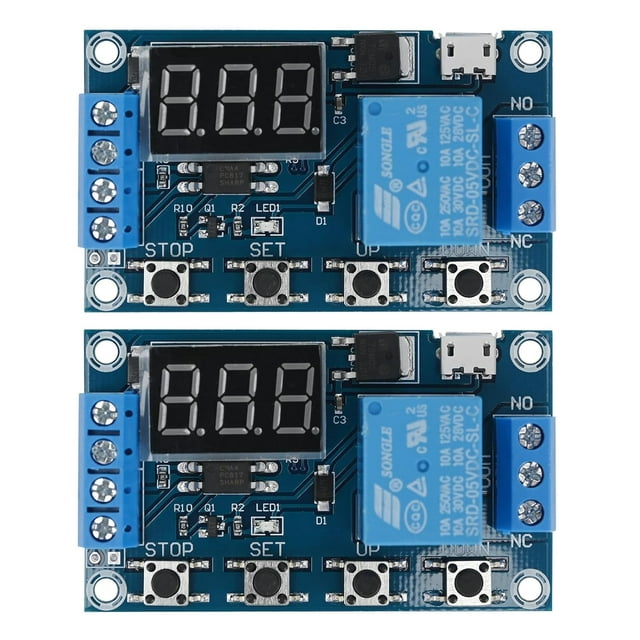 2 Pcs Relais de Minuterie avec Écran LCD 5V - Interrupteur de Minuterie Programmable pour Contrôleur de Maison Intelligente