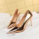 thumbnail image 3 of Nuevo estilo de mujer, moda, banquete, tacones altos, metal, tacón fino, muesca poco profunda, puntiaguda, discoteca, zapatos individuales sexys para damas de lujo, 3 of 5