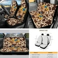 thumbnail image 3 of Yuyamidu Highland Cow Car Seat Cover Set of 16 Blue Butterfly Steering Wheel Cover Seat Belt Pads Brown Cow Print Car Sunshade Gear Shift Knob Cover Rearview Mirror Cover Coasters for SUV Van, 3 of 7