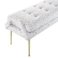 thumbnail image 5 of TOV Furniture Banc Eileen 20.3"H en Velours/acier Inoxydable en Blanc/or, 5 of 5