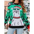 thumbnail image 5 of Christmas Sweaters for Women Cute Fuzzy Funny Tacky Holiday Parties Knitted Pullover Sweater Loose Knitwear, 5 of 8