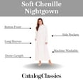 thumbnail image 2 of CATALOG CLASSICS Womens Long Robe Nightgown Button Front Housecoat Soft Chenille - Concord, 2X, 2 of 9