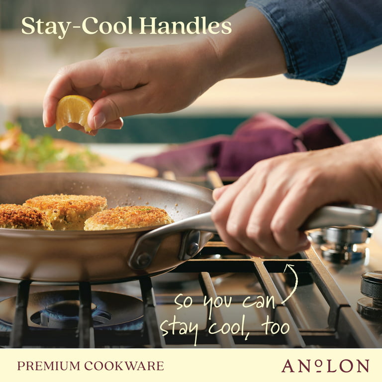 Anolon Ascend 10 Hard Anodized Nonstick Stir Fry Pan Bronze : Target