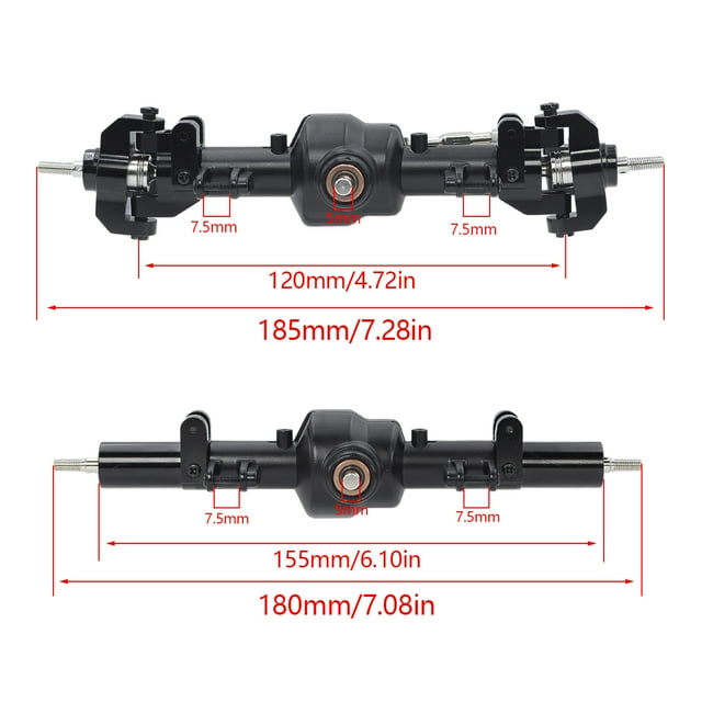 ZheElen RCGOFOLLOW Aluminum Alloy CNC Front Axle For 1/12 Rc Front Axle MN MN128 RC Car Part RC Car Accessories Replacement Parts Black