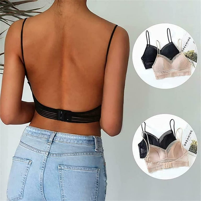 Starry Bra - Low Back Wireless Lifting Lace Bra, Deep V Invisible Low Back  Bra, Lace-u-back No Steel Ring Lifting Bra