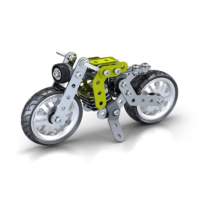 Bloques de construcción de motocicletas ensamblados de metal para niños, juguete con tuercas y tornillos, modelo mecánico de calle en 3D