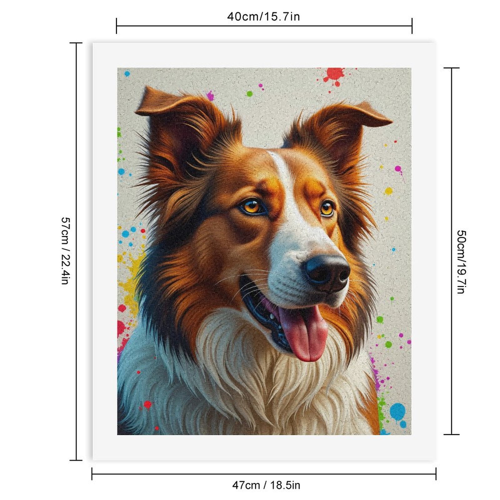 Paint By Numbers Kit for Adults Beginner - DIY Dog Vibrant Colors Portrait Art Canvas Painting Kits for Adults, Frameless Paint By Number for Adults for Home Wall Decor 16x20 Inch