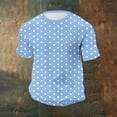 thumbnail image 2 of hlysgo Big and Tall Shorts Sleeve T Shirts for Men Comfy Crewneck Waffle Knit Shorts Casual Polka Dot Graphic Tees Summer Tops Light Blue,Size XXXXL, 2 of 7