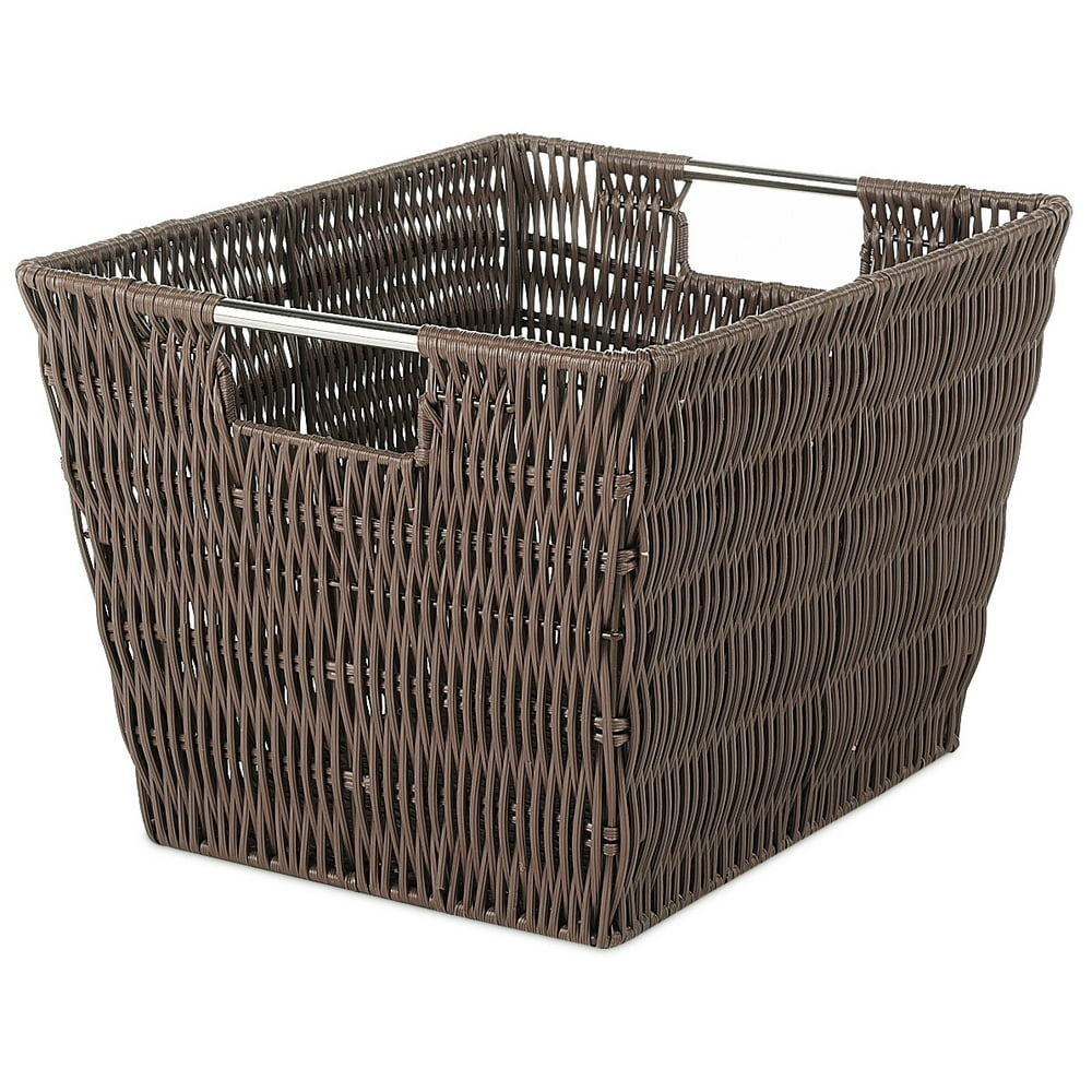 Whitmor Rattique® Small Storage Tote Basket Java 9.875" x 12.625" x
