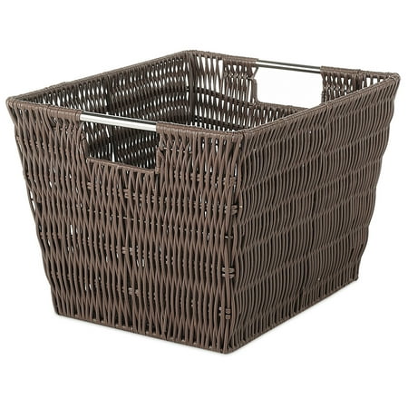 Whitmor Rattique® Woven Plastic Small Storage Tote Basket-9.8"x12.62"x7.9"