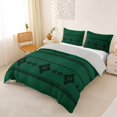 thumbnail image 2 of Erosebridal Retro Aztec Pattern Queen Duvet Cover Set,Vintage Minimalist Style Bedding For Teens,Green Black 3pcs,No Comforter,Reversible, 2 of 6