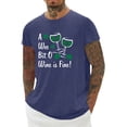 thumbnail image 2 of Ankishi St. Patrick's Day T-Shirts for Men Clover Wine Glass Funny Carnival T Shirts Crew Neck Clothes Everyday Wear, 2 of 8