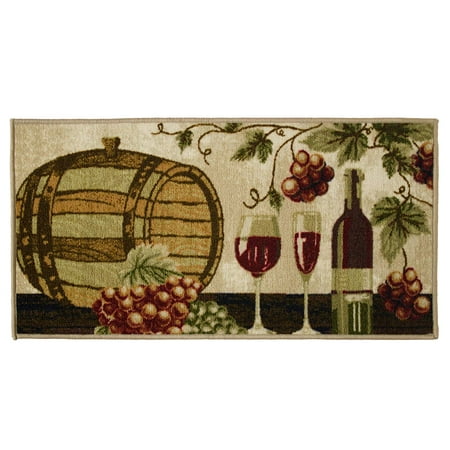 Wine Barrel 20x40 Rectangle Kitchen Rug, Area Rug, Mat, Carpet, Non-Skid Latex (Best Way To Remove Red Wine From Carpet)