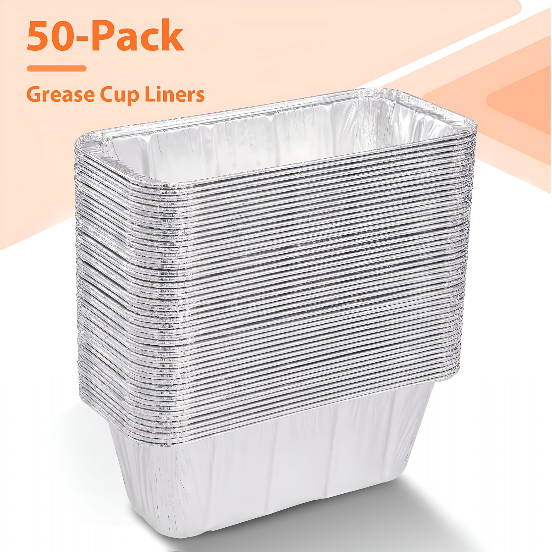 ACDANC 50-Pack Griddle Accessories for Blackstone - Grease Cup Liners Compatible with Blackstone 5017 Griddle, Aluminum Foil Drip Pan Disposable Grease Catcher Tray for 17, 22, 28, 36 Inch
