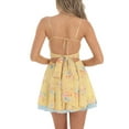 thumbnail image 4 of Opperiaya Robe d'Été Décontractée pour Femmes, Robe Trapèze à Imprimé Floral, Col en V, Dos Nu, Mini Robe à Volants, 4 of 5