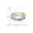 thumbnail image 6 of White Cobalt Ring Band Wedding Yellow 14K Gold Inlay Satin 6mm, 6 of 6