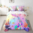 thumbnail image 2 of Feelyou Mermaid Tale Bedding Comforter Set 7pcs, Kawaii Ocean Princess Full Bedding Set, 2 of 8