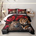 thumbnail image 2 of Erosebridal Lion Leopard Twin Quilt Set,Red Rose Bloom Twin Coverlet Set For Boys,2 Pieces, 2 of 7